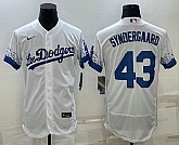 Men's Los Angeles Dodgers #43 Noah Syndergaard White 2022 City Connect Flex Base Stitched Jersey